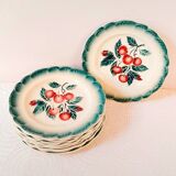 Badonviller ''Bouquet of cherries'' dessert plates