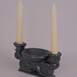 Double ceramic candlestick