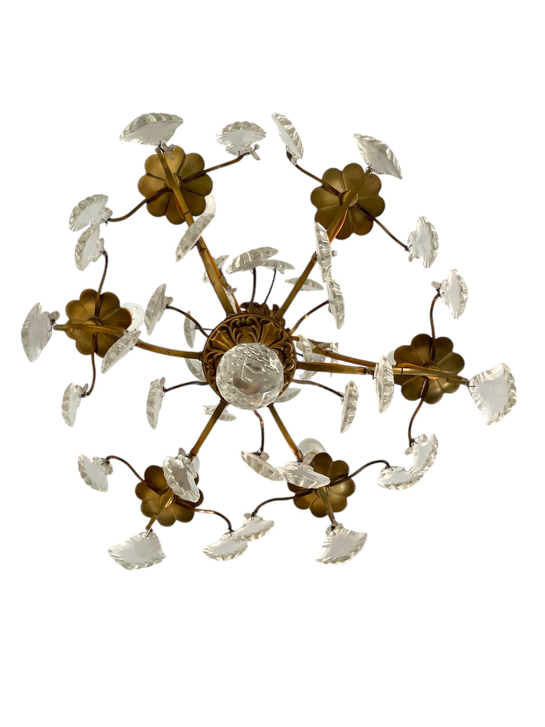 Set of 2 bronze chandeliers with tassels (crystal)