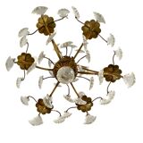 Set of 2 bronze chandeliers with tassels (crystal)