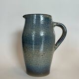 Artisanal blue stoneware pitcher