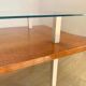Table basse moderniste en bois , métal et verre