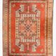 Tapis d'orient kazak afghan – noué main : 127 x 170 cm