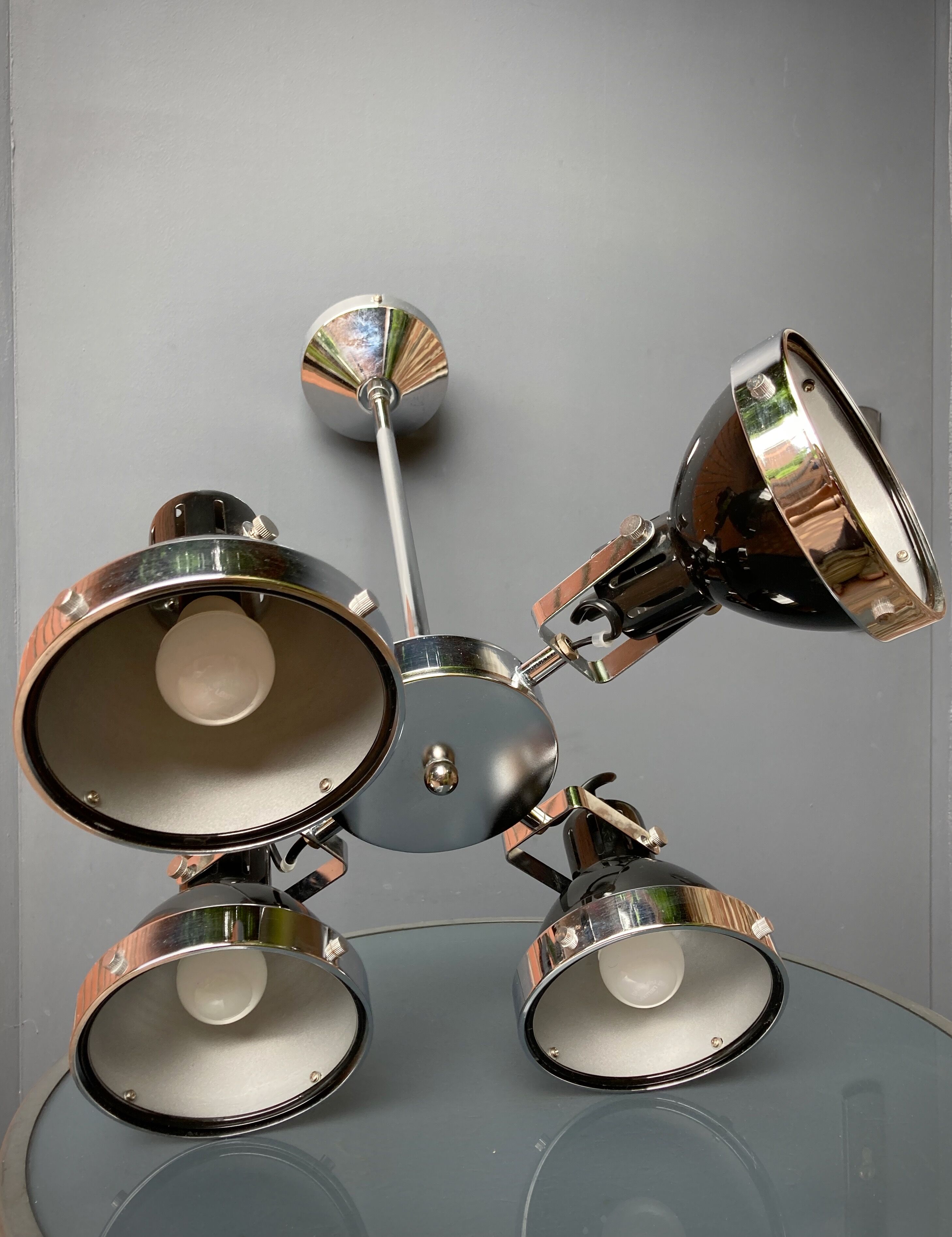 Suspension with 4 lamps of adjustable light indus