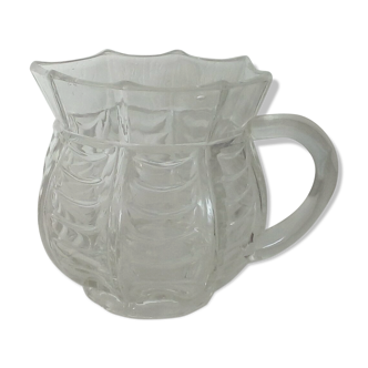 Pichet a eau en verre souffle carafe ancien 19 eme