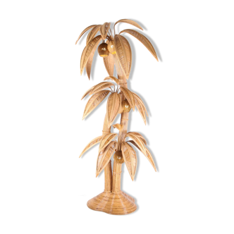 XXL coconut floor lamp in rattan