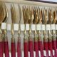 Twelve bakelite handle cake forks