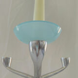Chrome and blue seventies candlestick