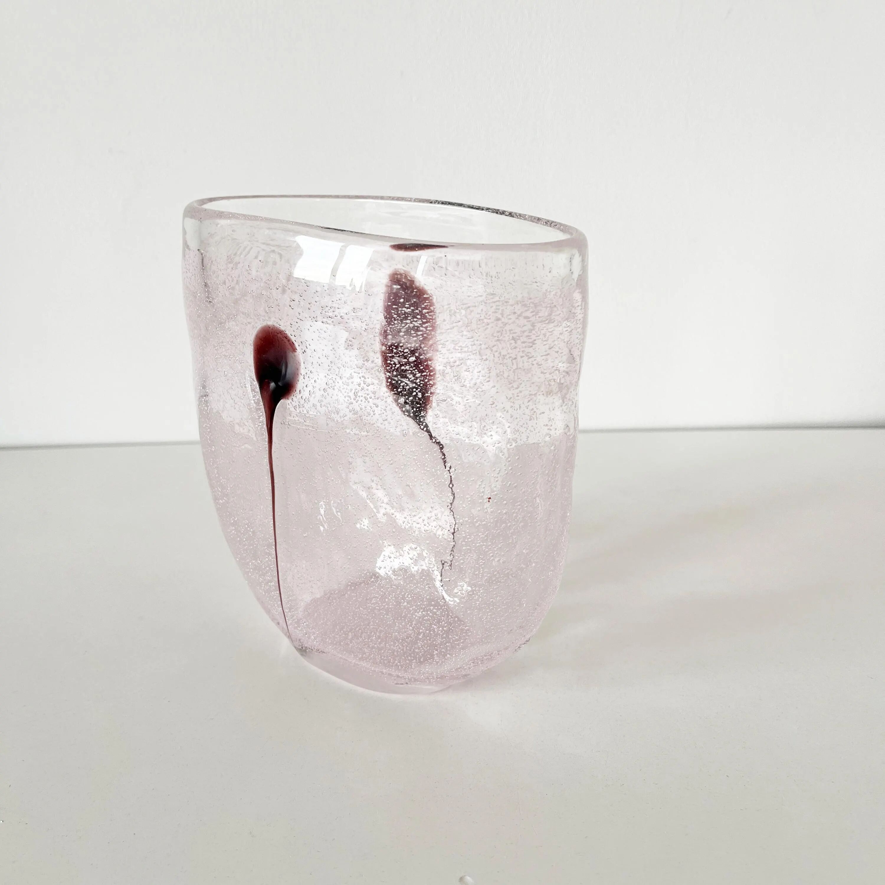 Bubble glass vase Kosta Boda Sweden 1980