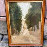 Oil painting on canvas city path 39x52cm