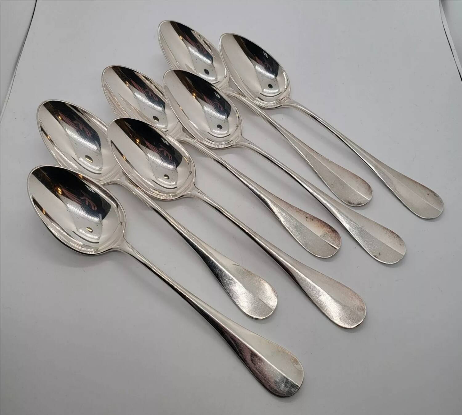 7 Alfenide Silver Metal Table Spoons
