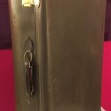 Set 2 vintage suitcases in vulcanized fiber and leather