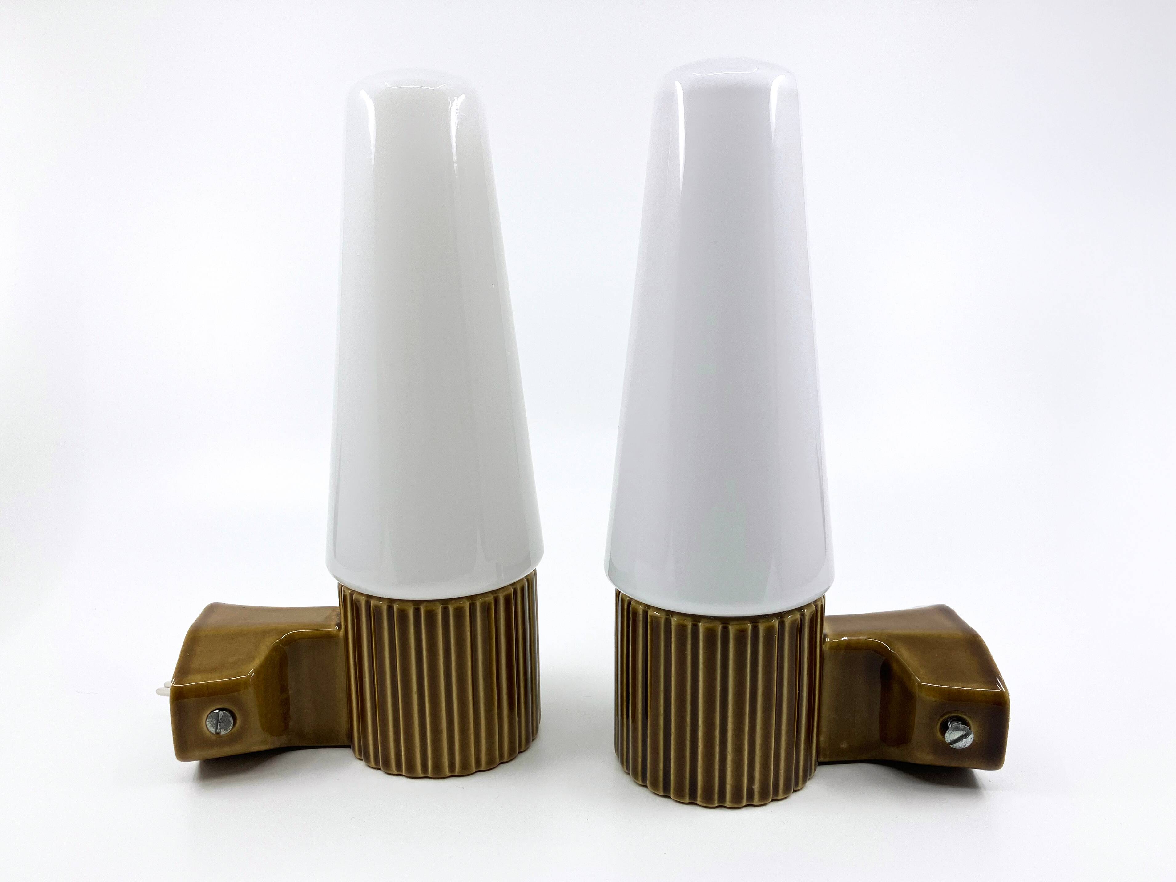 Ifö ceramic/opal glass wall lights • ref 6020 • Hans-Agne Jakobsson