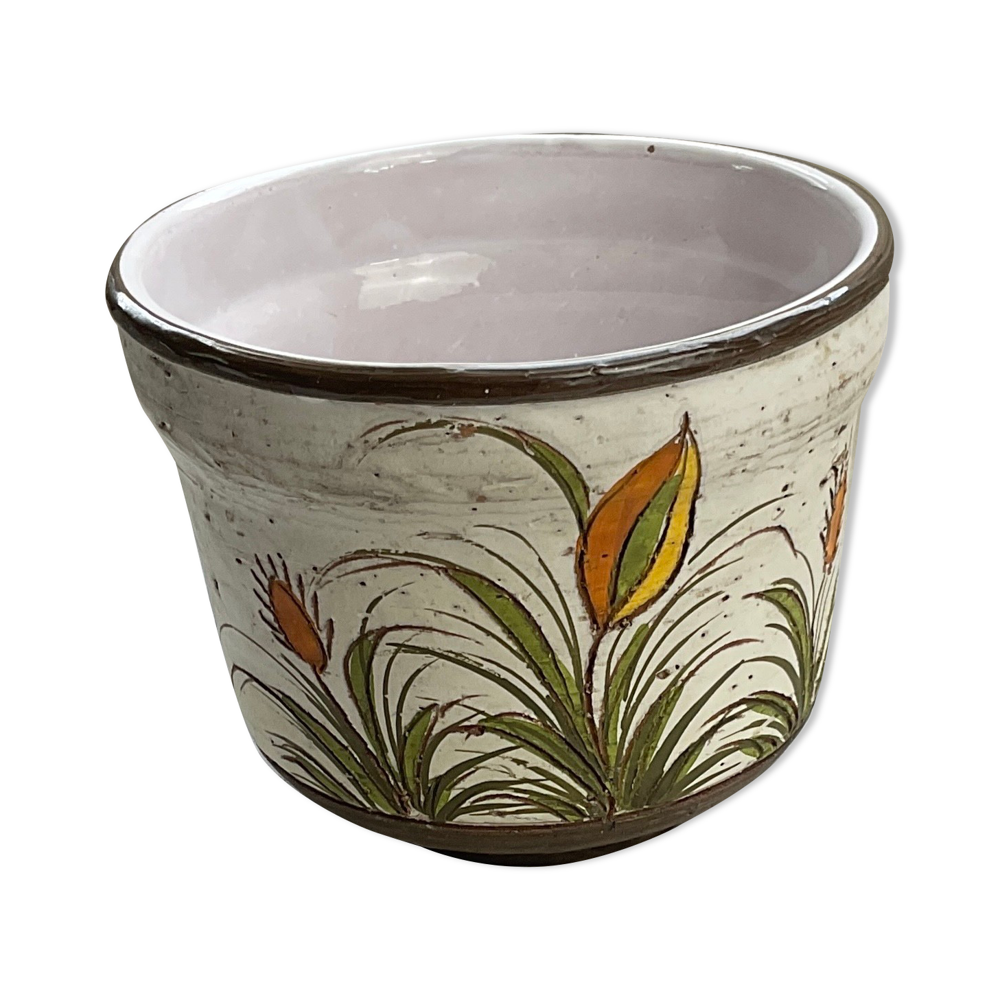 Hand-painted ceramic pot cover