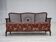 1950s, Danish 3-seater sofa, salmon/pink velour, furniture mesh.