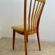 Lot of 6 old solid beech chairs, vintage design from the 60s, new fabric
