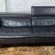 Jori designer sofa in brown leather 3 seats