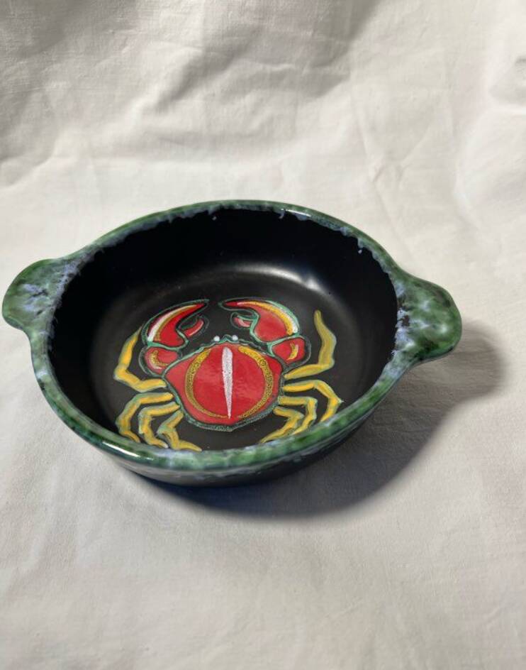Shallow dish or ceramic serving dish by Gabriel Fourmaintraux.