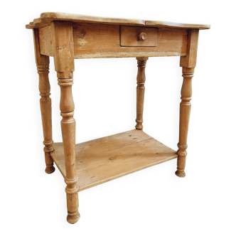 Antique side table, brocante bathroom furniture or hall table