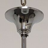 Art Deco glass suspension from Clichy, speckled white, France circa 1920.