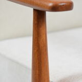 Vintage original armchair "Fox" designed by H. Lis 1970s, beige fabric, fully renovated