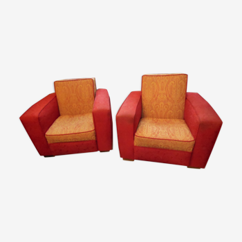 Pair of club chairs, 20s