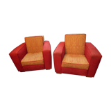 Pair of club chairs, 20s