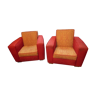 Pair of club chairs, 20s