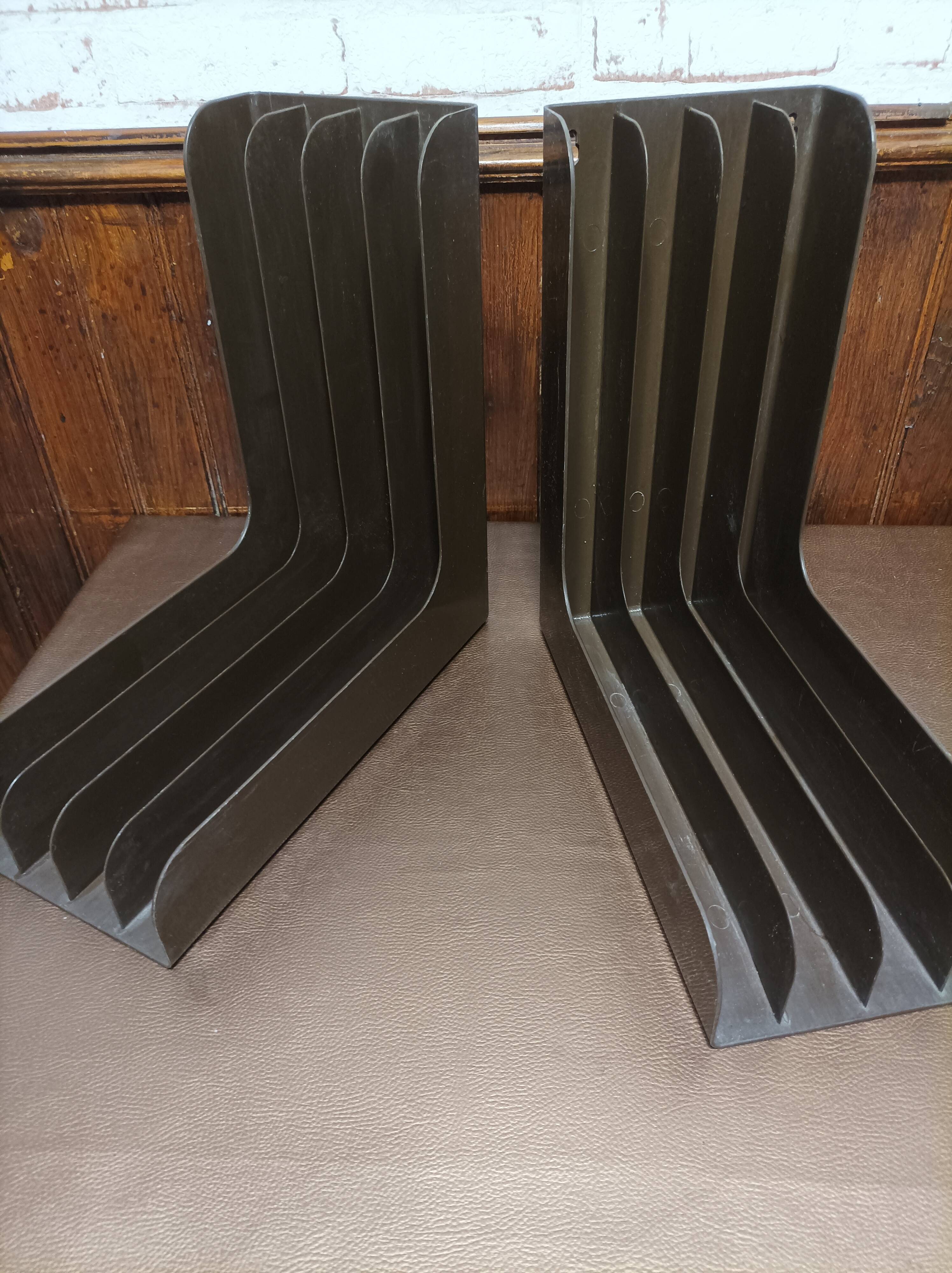 Vintage brown plastic record holder