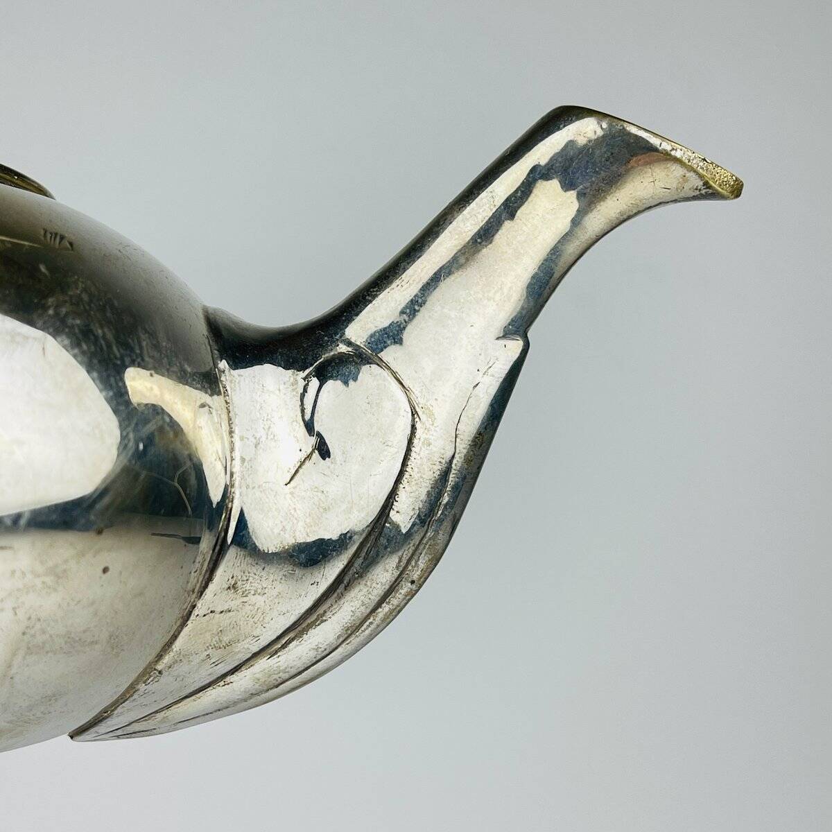 Vintage silver-plated teapot, Italy 1950s