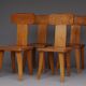 Brutalist elm wood dining chairs 1970s