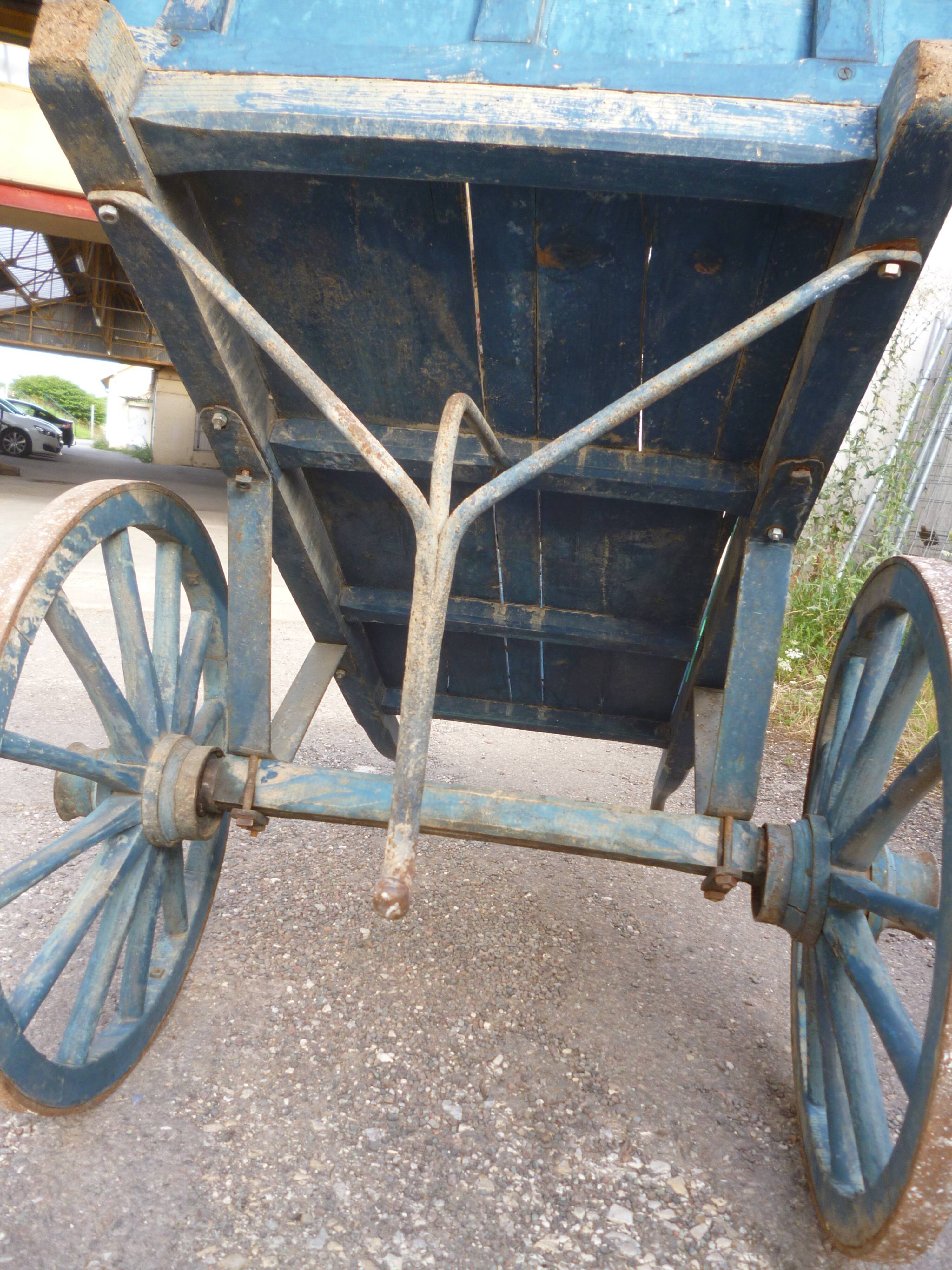 Old blue patina cart