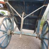 Charrette ancienne patine bleue