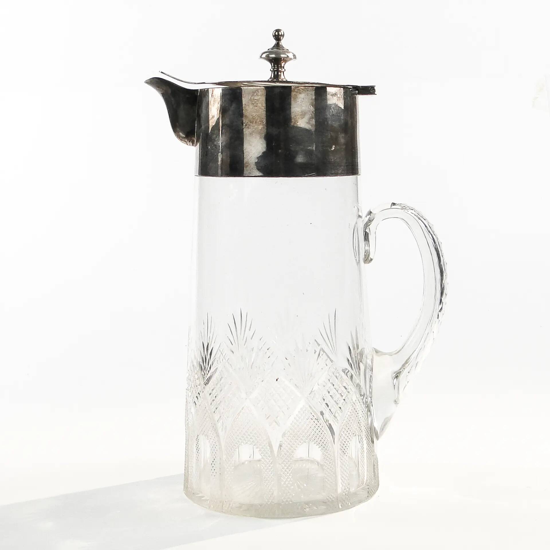 Art Deco wine jug, transparent glass, Germany, 1920s