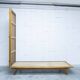 French wardrobe with tapered legs, 3 doors, 120cm hanging rail, new.