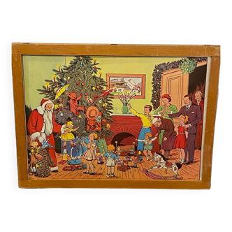 Planche / carte / affiche scolaire  / éducative / école , ancienne , Noël 🎅 , menuisier