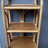Vintage 3-tier rattan shelf