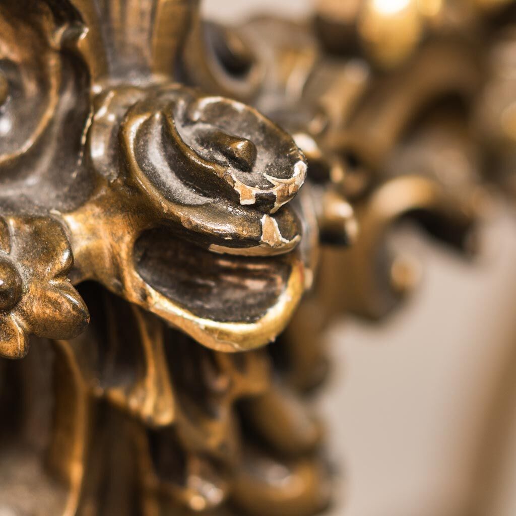 Console marble leaf gold 50