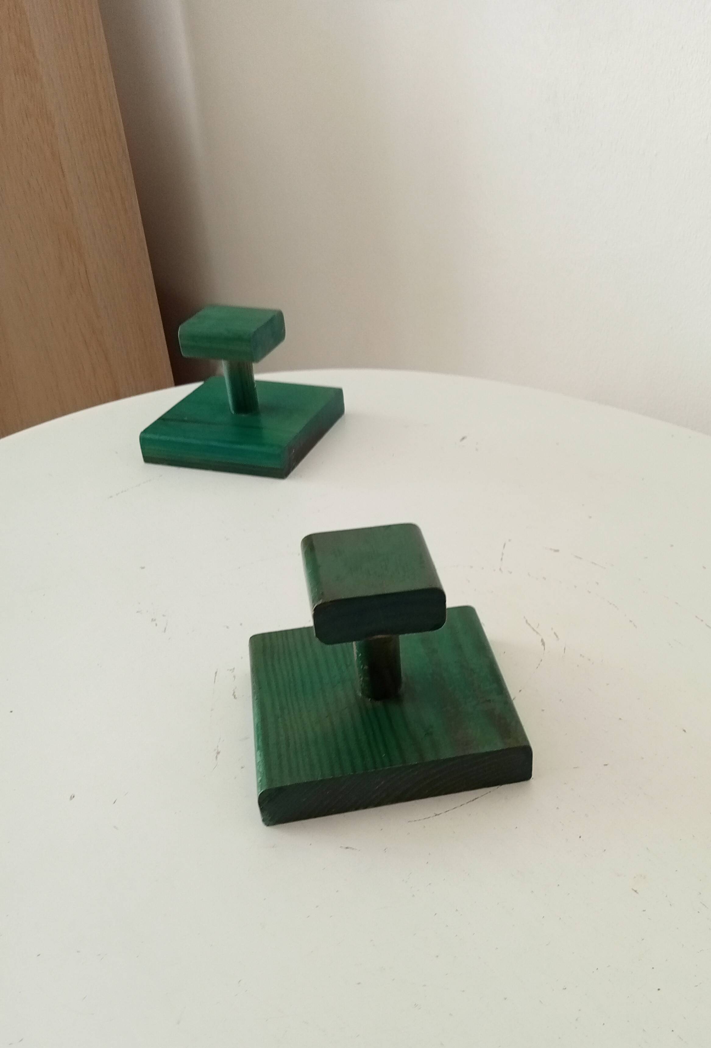 Pair of vintage 1980s wall coat hooks.