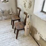 Pair of Aranjou elm “T” chairs