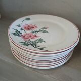 12 antique flat plates + HBCM soup tureen