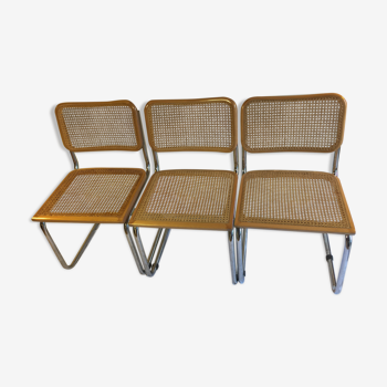 3 cesca chairs B32 by Marcel Breuer 1980