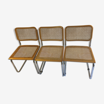 3 chaises cesca B32 Breuer 1980