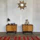 Pair of night table feet compass bedside end of vintage sofa old 1950 1960 retro