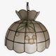 Mother-of-pearl and brass pendant light, vintage light fixture, 1950s