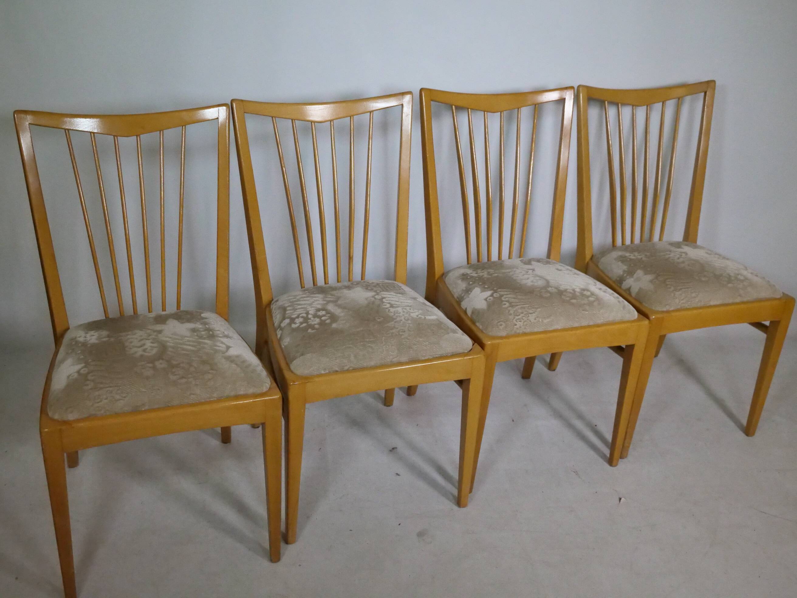 Mid-Century Design Wooden Dining Chairs, Set of 4, 1960s