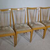 Chaises de salle à manger en bois au design du milieu du siècle, lot de 4, années 1960
