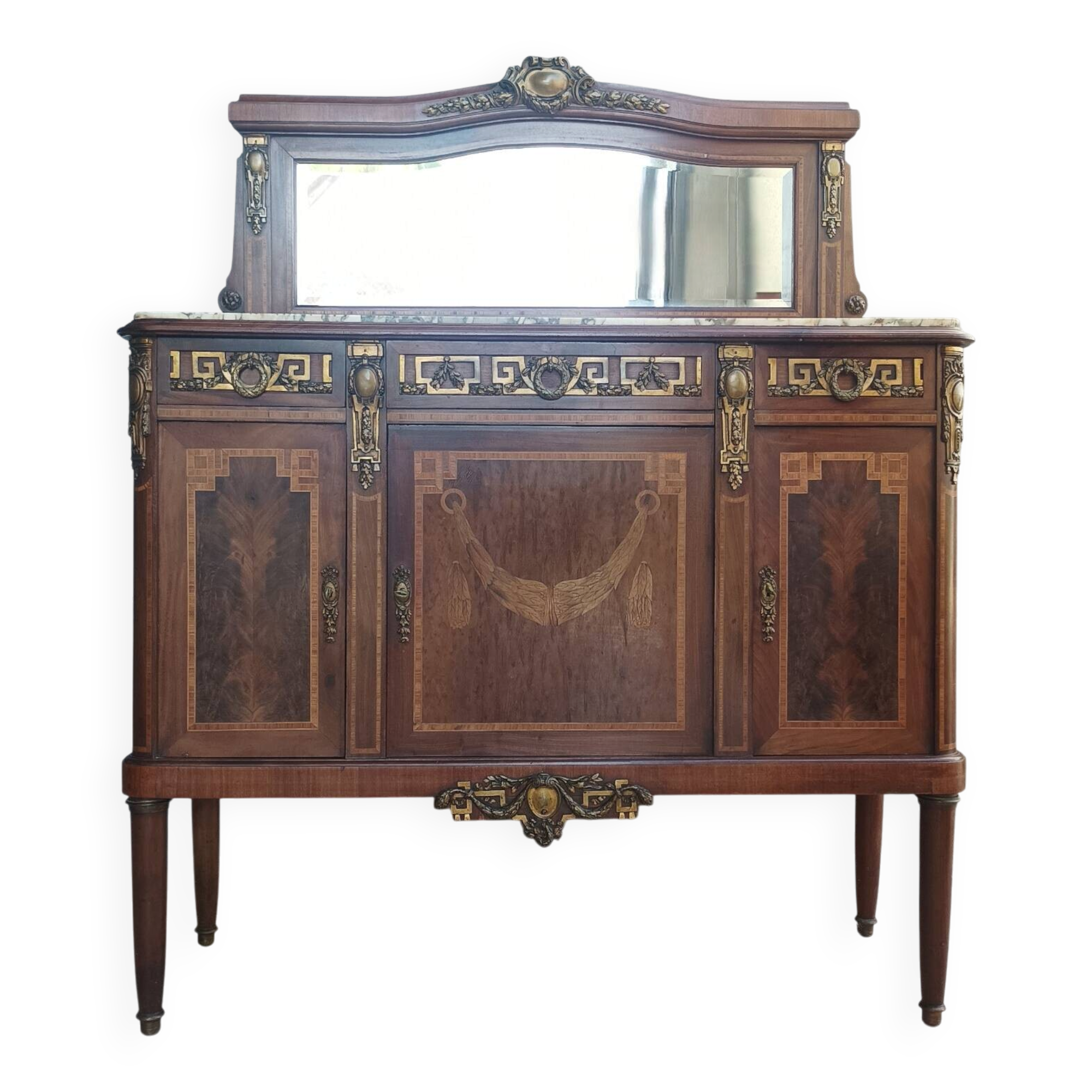 Louis XVI Buffet Desserte in mahogany veneer and marquetry