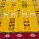 Traditional handmade biker yellow kilim carpet made of pure wool  - 120x70cm