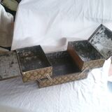 Iron sewing box, old Victoria biscuit tin, collector's item